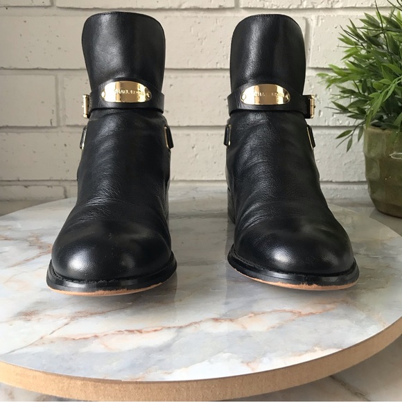 Michael Michael Kors Arley Black Leather Ankle Boots - Picture 3 of 13